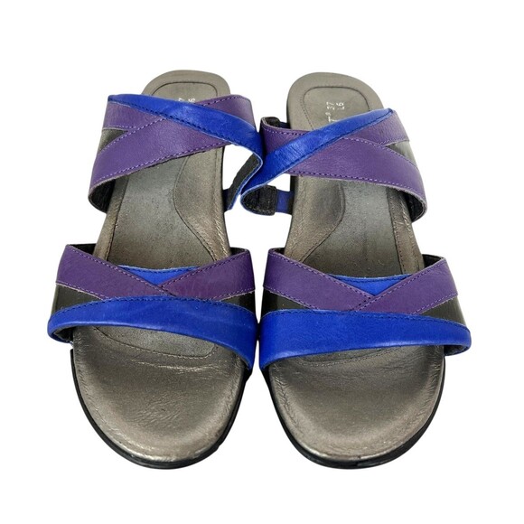 Naot Siren Comfort Wedge Sandals  EU 37 / US 6  Purple Blue & Black Leather - Picture 12 of 13